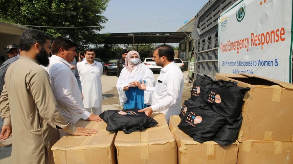 Providing reproductive health commodities and services to the women and girls affected by the floods