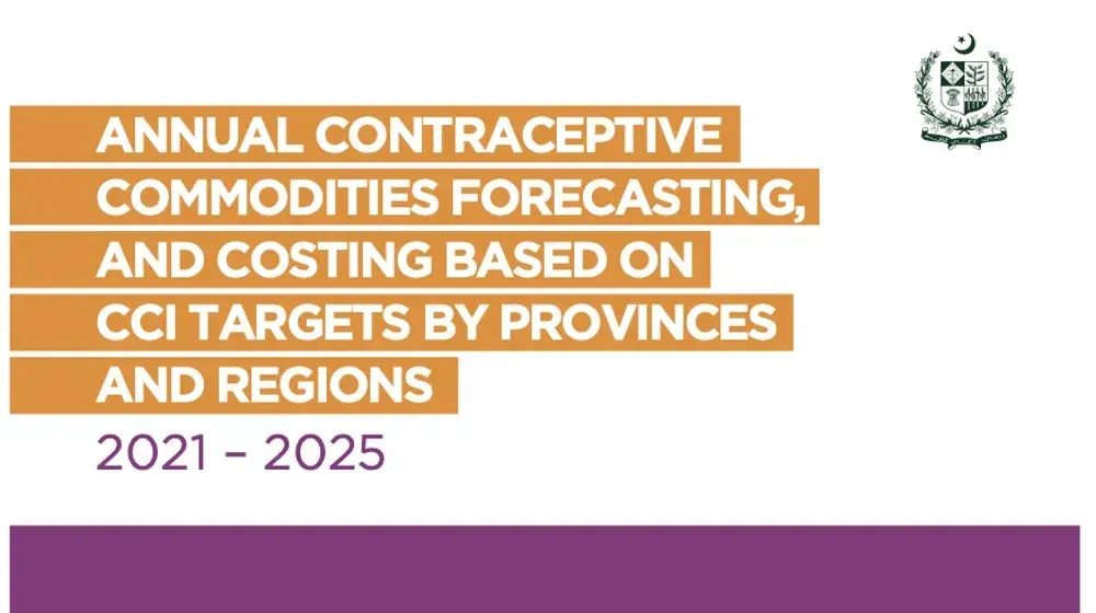 ANNUAL CONTRACEPTIVE COMMODITIES FORECASTING, AND COSTING BASED ON CCI TARGETS BY PROVINCES AND REGIONS 2021 – 2025